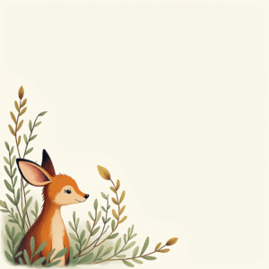 Wall Art — Whimsical Woodland-creature Illustration Peeking Through Soft Printable / Etsy #0130 (Midjourney)