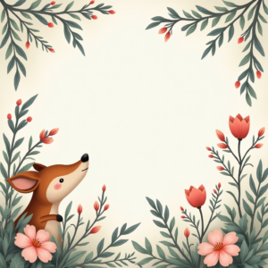 Wall Art — Whimsical Woodland-creature Illustration Peeking Through Soft Printable / Etsy #0166 (Midjourney)