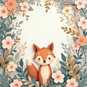 Wall Art — Whimsical Woodland-creature Illustration Peeking Through Soft Printable / Etsy #0178 (Midjourney)