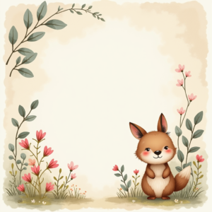Wall Art — Whimsical Woodland-creature Illustration Peeking Through Soft Printable / Etsy #0231 (ChatGPT)