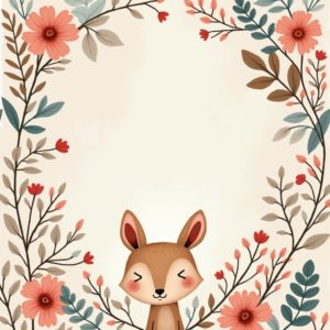 Wall Art — Whimsical Woodland-creature Illustration Peeking Through Soft Printable / Etsy #0345 (Dreamina)