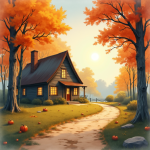 Watercolor — Cozy Countryside Cottage Nestled Among Tall Illustration Styles #0109 (FLUX)