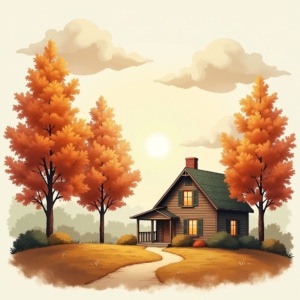 Watercolor — Cozy Countryside Cottage Nestled Among Tall Illustration Styles #0121 (FLUX)