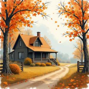 Watercolor — Cozy Countryside Cottage Nestled Among Tall Illustration Styles #0187 (Ideogram)
