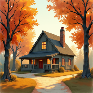 Watercolor — Cozy Countryside Cottage Nestled Among Tall Illustration Styles #0217 (FLUX)