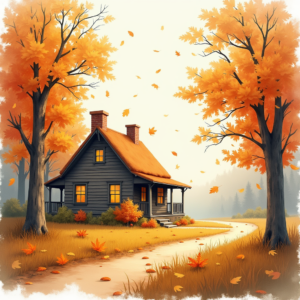 Watercolor — Cozy Countryside Cottage Nestled Among Tall Illustration Styles #0331 (Ideogram)