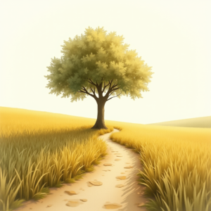 Watercolor — Lone Tree Standing In A Sweeping Illustration Styles #0024 (Stable Diffusion)