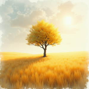 Watercolor — Lone Tree Standing In A Sweeping Illustration Styles #0042 (Recraft)