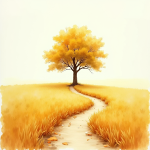 Watercolor — Lone Tree Standing In A Sweeping Illustration Styles #0060 (Stable Diffusion)