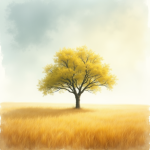 Watercolor — Lone Tree Standing In A Sweeping Illustration Styles #0072 (Stable Diffusion)