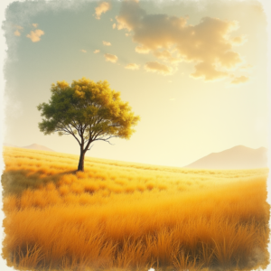 Watercolor — Lone Tree Standing In A Sweeping Illustration Styles #0078 (Recraft)