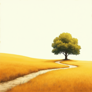 Watercolor — Lone Tree Standing In A Sweeping Illustration Styles #0096 (Stable Diffusion)