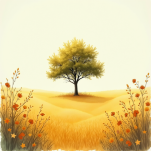 Watercolor — Lone Tree Standing In A Sweeping Illustration Styles #0102 (Recraft)