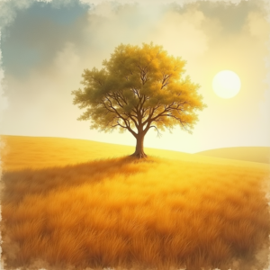 Watercolor — Lone Tree Standing In A Sweeping Illustration Styles #0114 (Recraft)
