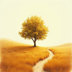 Watercolor — Lone Tree Standing In A Sweeping Illustration Styles #0132 (Stable Diffusion)