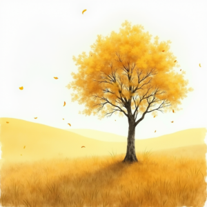 Watercolor — Lone Tree Standing In A Sweeping Illustration Styles #0156 (Stable Diffusion)