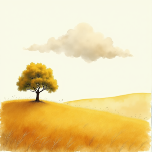 Watercolor — Lone Tree Standing In A Sweeping Illustration Styles #0162 (Recraft)