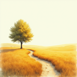 Watercolor — Lone Tree Standing In A Sweeping Illustration Styles #0204 (Stable Diffusion)