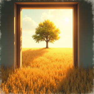 Watercolor — Lone Tree Standing In A Sweeping Illustration Styles #0222 (Recraft)