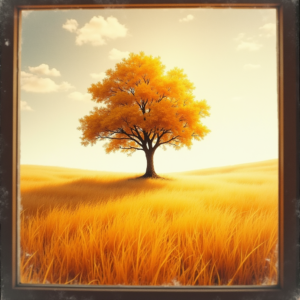 Watercolor — Lone Tree Standing In A Sweeping Illustration Styles #0258 (Recraft)