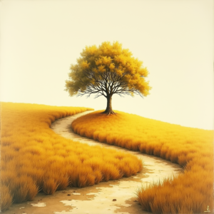 Watercolor — Lone Tree Standing In A Sweeping Illustration Styles #0276 (Stable Diffusion)