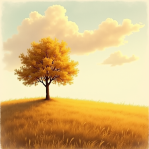 Watercolor — Lone Tree Standing In A Sweeping Illustration Styles #0306 (Recraft)