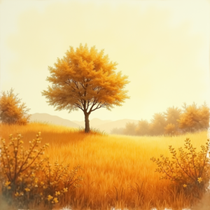 Watercolor — Lone Tree Standing In A Sweeping Illustration Styles #0318 (Recraft)