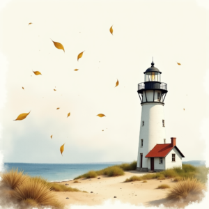 Watercolor — Quiet Coastal Lighthouse Against A Soft Illustration Styles #0046 (Dreamina)