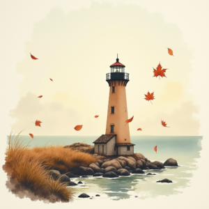 Watercolor — Quiet Coastal Lighthouse Against A Soft Illustration Styles #0082 (Dreamina)