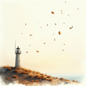 Watercolor — Quiet Coastal Lighthouse Against A Soft Illustration Styles #0154 (Dreamina)