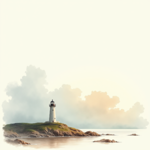 Watercolor — Quiet Coastal Lighthouse Against A Soft Illustration Styles #0160 (ChatGPT)
