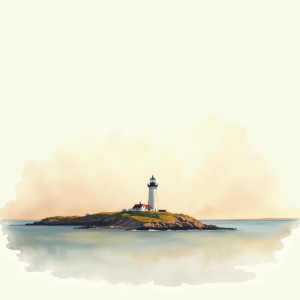 Watercolor — Quiet Coastal Lighthouse Against A Soft Illustration Styles #0178 (Dreamina)