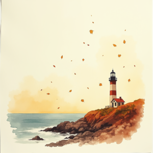Watercolor — Quiet Coastal Lighthouse Against A Soft Illustration Styles #0262 (Dreamina)