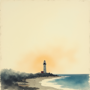 Watercolor — Quiet Coastal Lighthouse Against A Soft Illustration Styles #0286 (Dreamina)