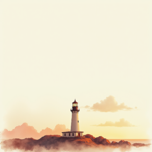 Watercolor — Quiet Coastal Lighthouse Against A Soft Illustration Styles #0340 (ChatGPT)