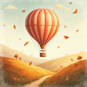 Watercolor — Whimsical Hot-air Balloon Drifting Over Rolling Illustration Styles #0117 (Seedream)