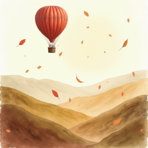 Watercolor — Whimsical Hot-air Balloon Drifting Over Rolling Illustration Styles #0189 (Seedream)