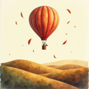 Watercolor — Whimsical Hot-air Balloon Drifting Over Rolling Illustration Styles #0261 (Seedream)